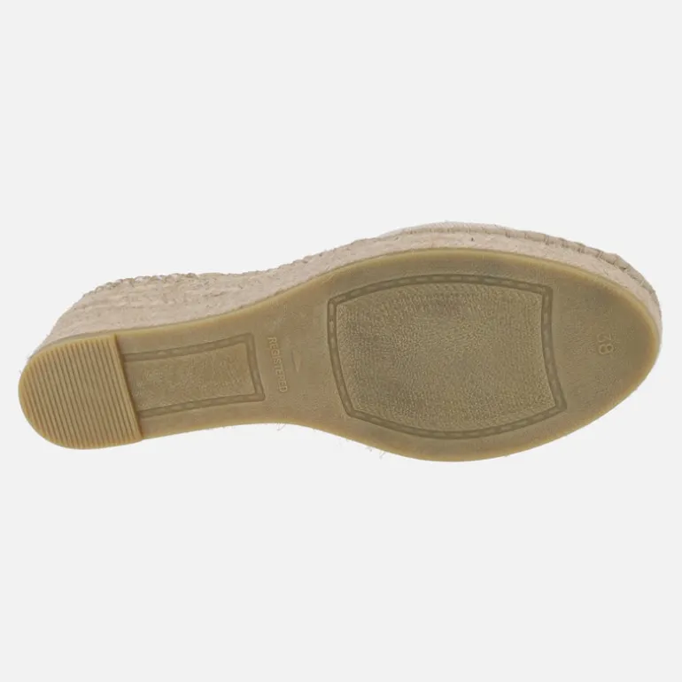 Zapatillas de esparto con cintas y cuña Yuteflex