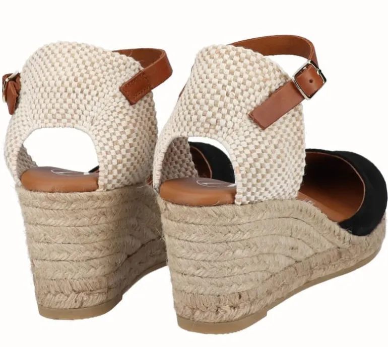 Zapatillas de esparto con pala en serraje y pulsera al tobillo