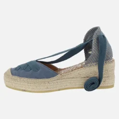 Zapatillas de esparto con cintas y cuña Yuteflex