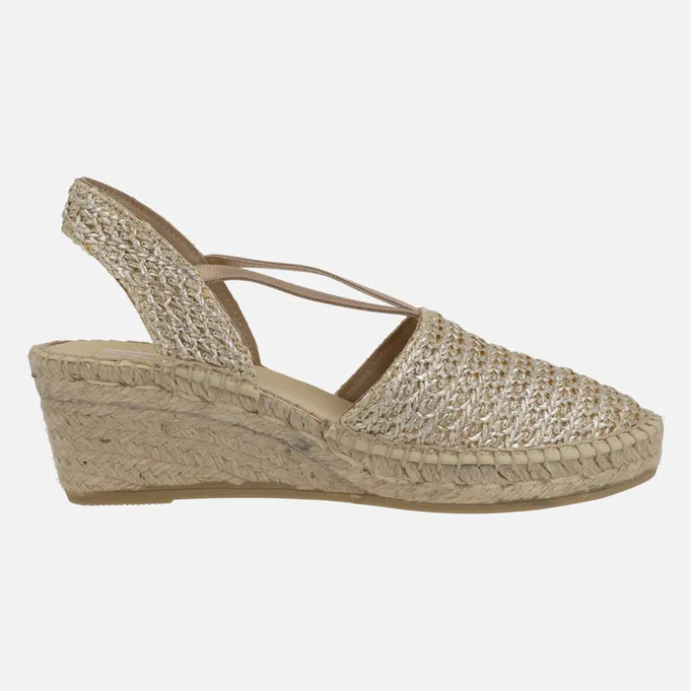 Zapatillas de esparto en tejido rafia con elásticos