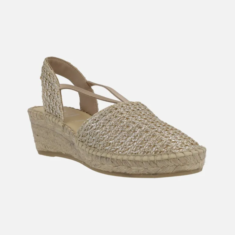 Zapatillas de esparto en tejido rafia con elásticos