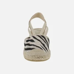 Zapatillas de esparto en tejido animal print cebra