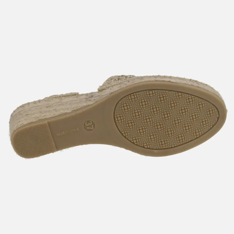 Zapatillas de esparto en tejido rafia con elásticos