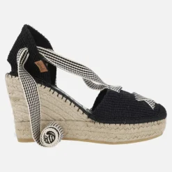 Zapatillas de esparto en tejido con cintas