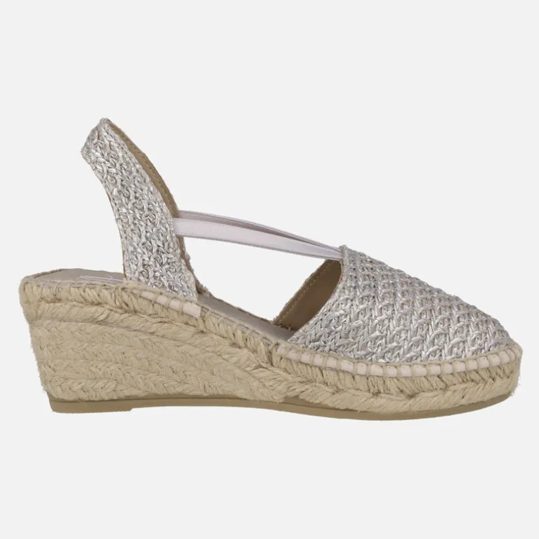 Zapatillas de esparto en tejido rafia con elásticos