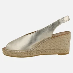Zapatillas de esparto en piel destalonadas y abiertas de puntera
