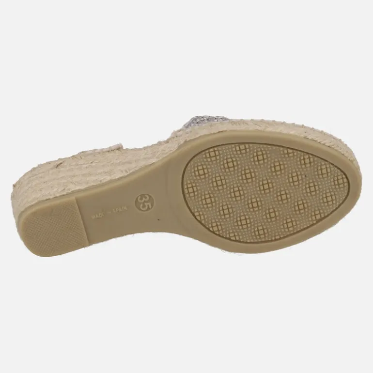 Zapatillas de esparto en tejido rafia con elásticos