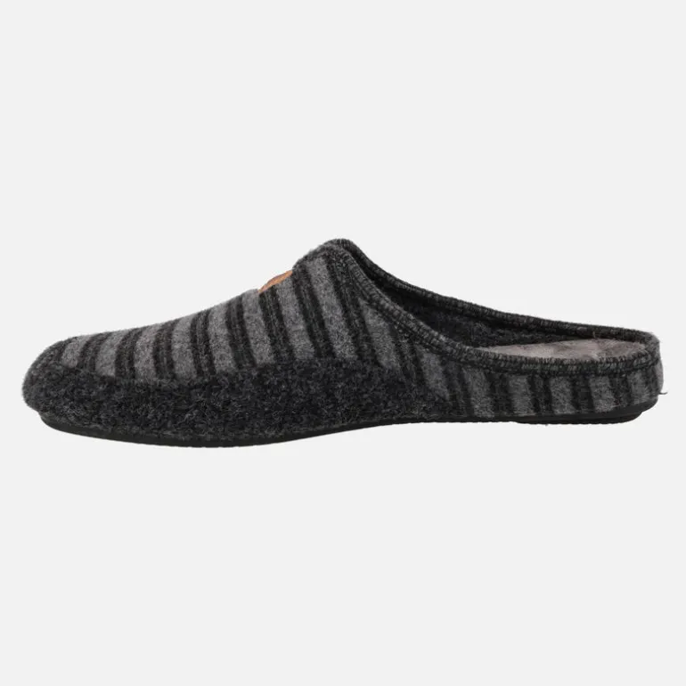 Zapatillas de Hombre abiertas por el talón en lana de rayas