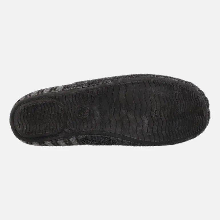 Zapatillas de Hombre abiertas por el talón en lana de rayas