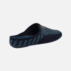 Zapatillas de Hombre abiertas por el talón en lana de rayas
