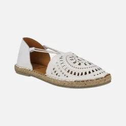 Zapatillas de piel con elásticos y piso de esparto Nansy
