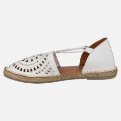 Zapatillas de piel con elásticos y piso de esparto Nansy