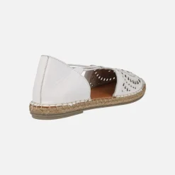 Zapatillas de piel con elásticos y piso de esparto Nansy