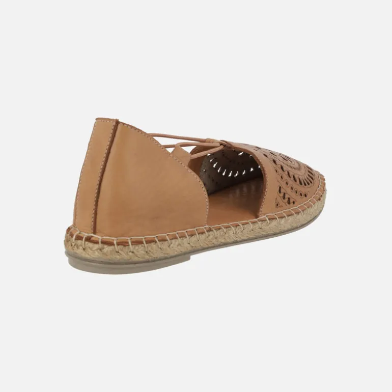 Zapatillas de piel con elásticos y piso de esparto Nansy