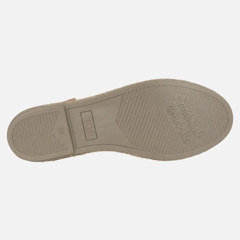 Zapatillas de piel con elásticos y piso de esparto Nansy