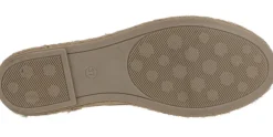 Zapatillas de piel troqueladas en metalizado oro con piso de esparto