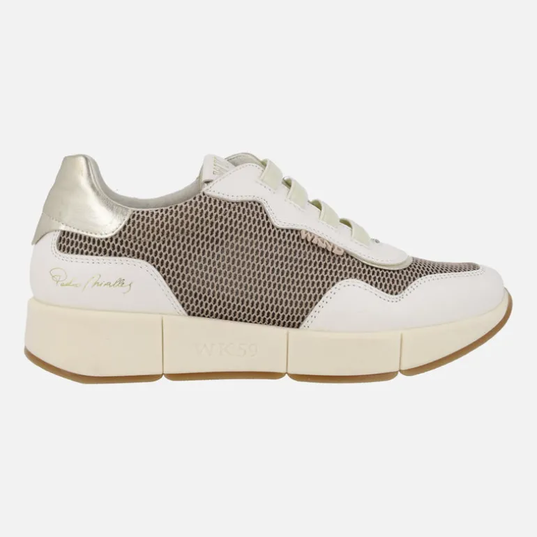 Zapatillas deportivas Belorado en combinado blanco y platino