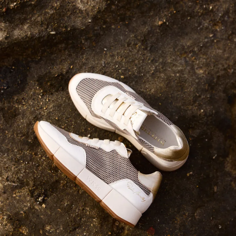 Zapatillas deportivas Belorado en combinado blanco y platino