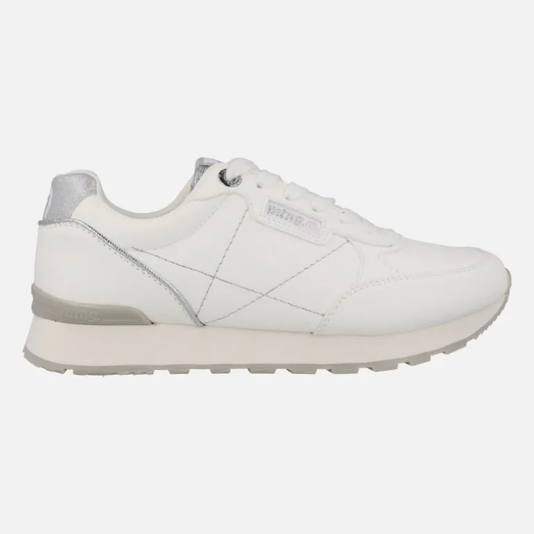 Zapatillas deportivas blancas con detalles plata Joggo classic