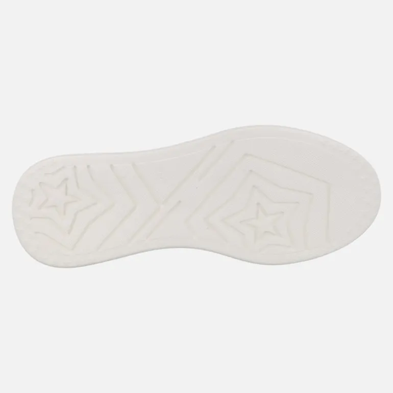 Zapatillas deportivas blancas de piel con adornos dorados