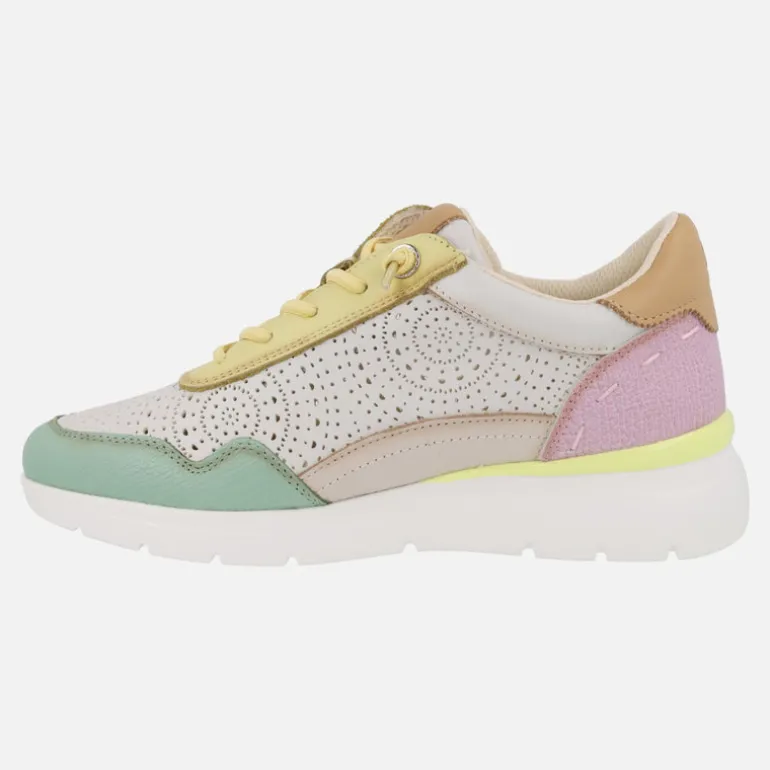 Zapatillas deportivas de piel con cordones y cremallera Carmela