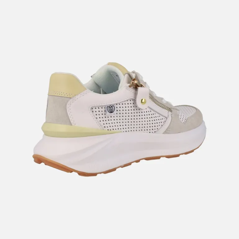 Zapatillas deportivas de piel con picados cordones y cremallera