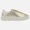 Zapatillas deportivas en piel oro con talonera blanca Spherica EC4.1