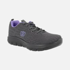 Zapatillas deportivas en tejido gris con cierre de cordones