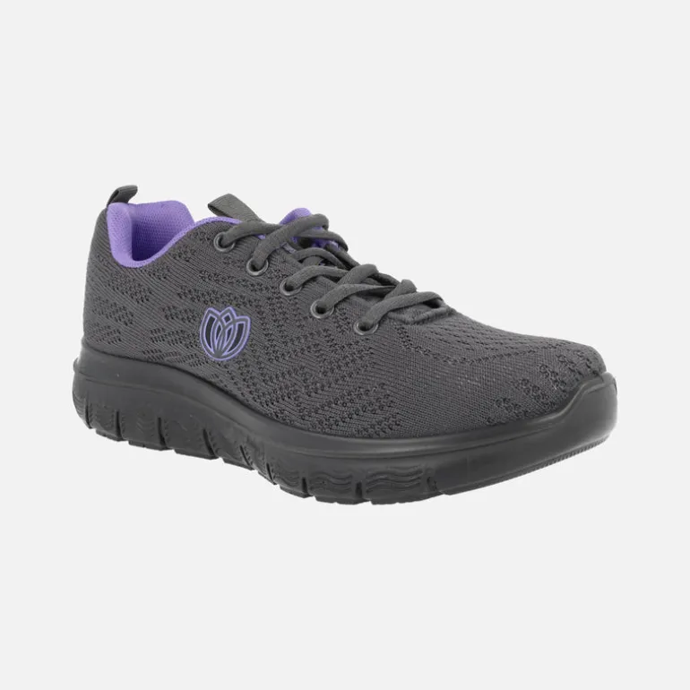 Zapatillas deportivas en tejido gris con cierre de cordones