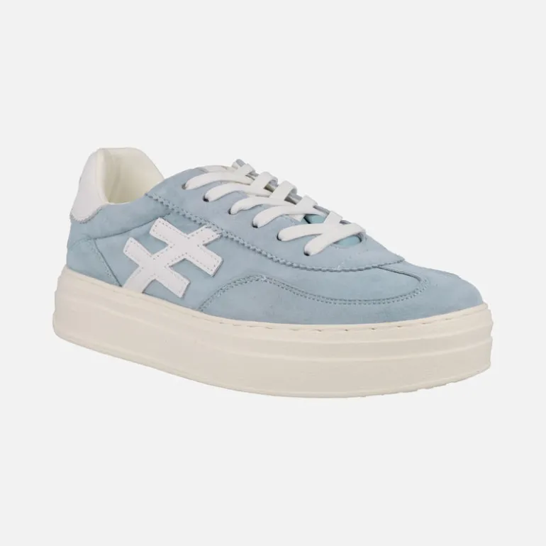Zapatillas deportivas en serraje azul celeste Athletic