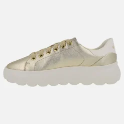 Zapatillas deportivas en piel oro con talonera blanca Spherica EC4.1