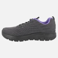 Zapatillas deportivas en tejido gris con cierre de cordones