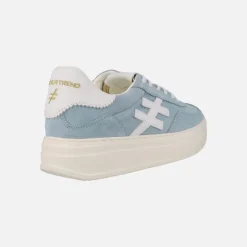 Zapatillas deportivas en serraje azul celeste Athletic