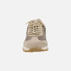 Zapatillas deportivas en combinado champagne con detalles animal print