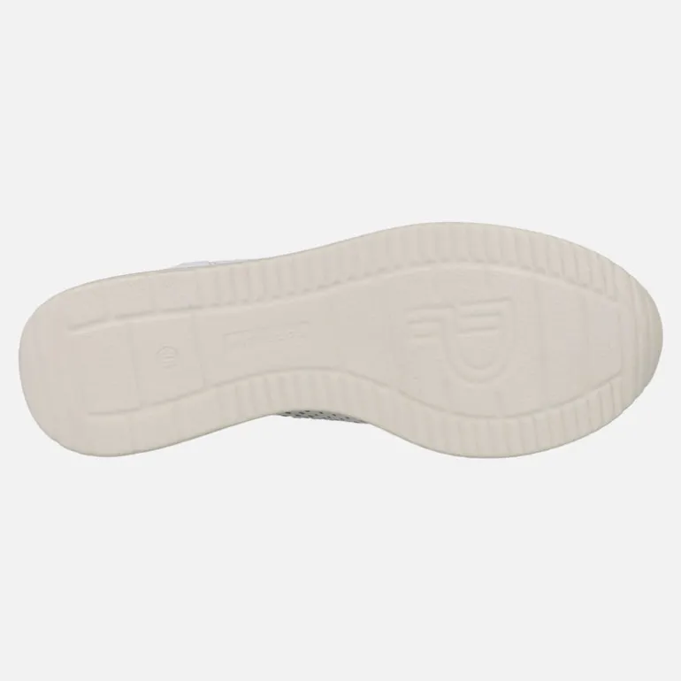 Zapatillas deportivas en piel blanca con cordones elásticos