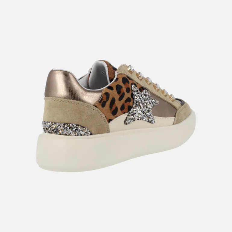 Zapatillas deportivas Exé en animal print y glitter