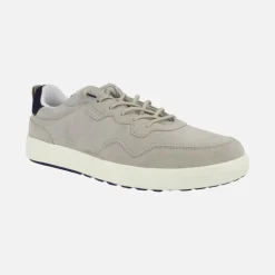 Zapatillas deportivas Mahon en serraje gris con cordones elásticos