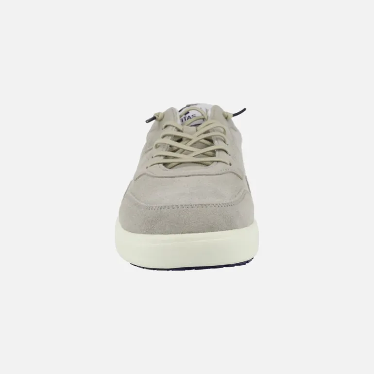 Zapatillas deportivas Mahon en serraje gris con cordones elásticos