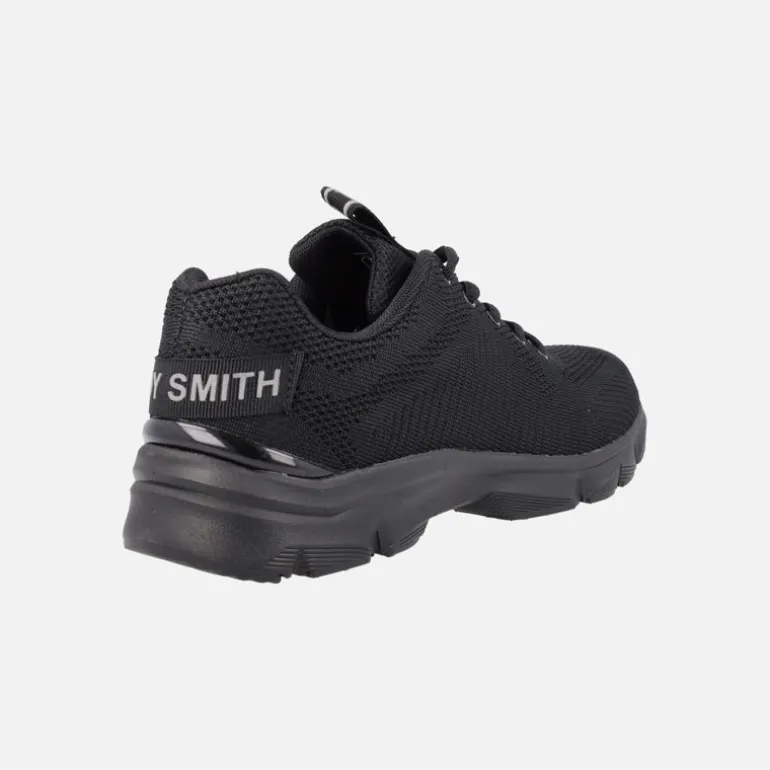 Zapatillas deportivas negras con cordones para hombre