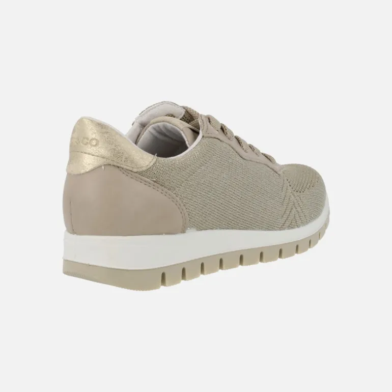 Zapatillas deportivas para mujer en combinado taupe - oro