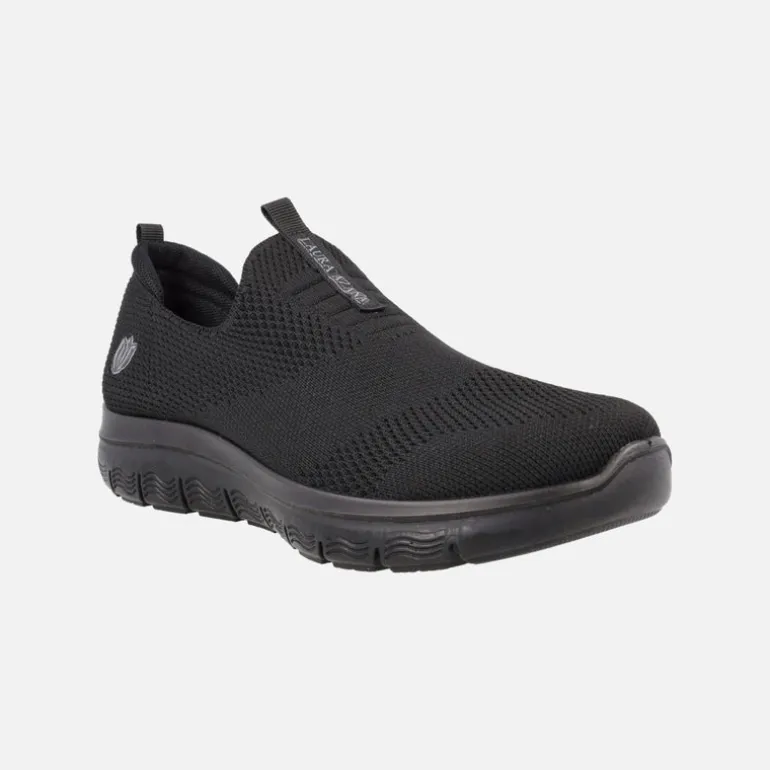 Zapatillas deportivas sin cordones estilo calcetín en tejido negro