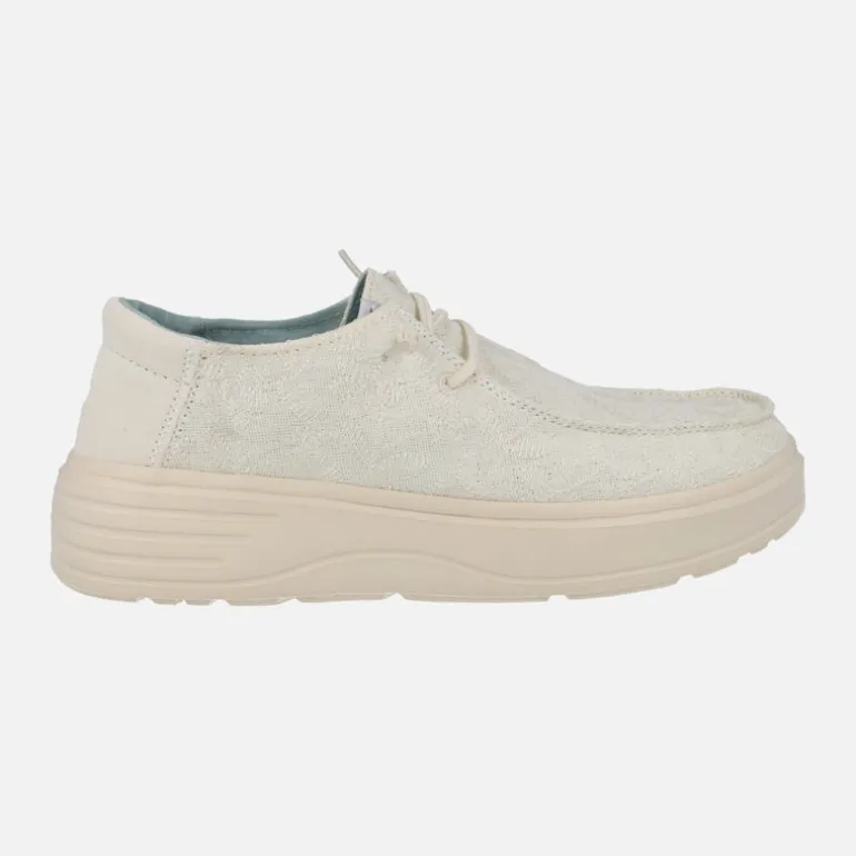 Zapatillas en tejido bordado con cordones elásticos Bloom