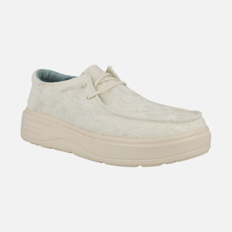 Zapatillas en tejido bordado con cordones elásticos Bloom