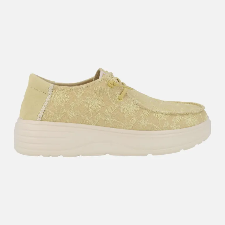 Zapatillas en tejido bordado con cordones elásticos Bloom