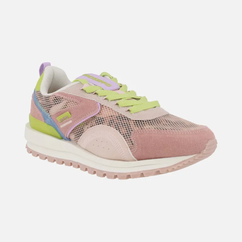 Zapatillas multi material en piel y rejilla Cavendish