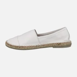 Zapatillas planas de esparto en piel con puntera Alba
