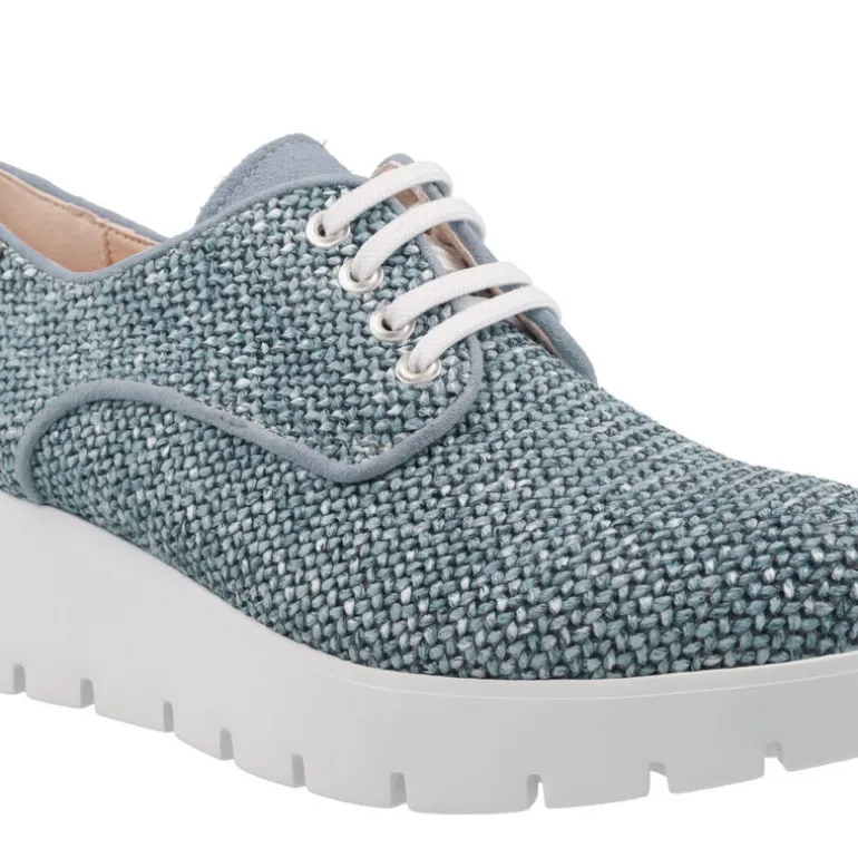 Zapatos blucher con cordones en rafia trenzada