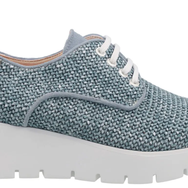 Zapatos blucher con cordones en rafia trenzada