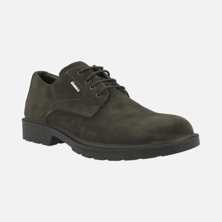 Zapatos blucher lisos en serraje marrón con membrana GORE TEX