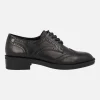 Zapatos blucher para la vega en piel negra con picados